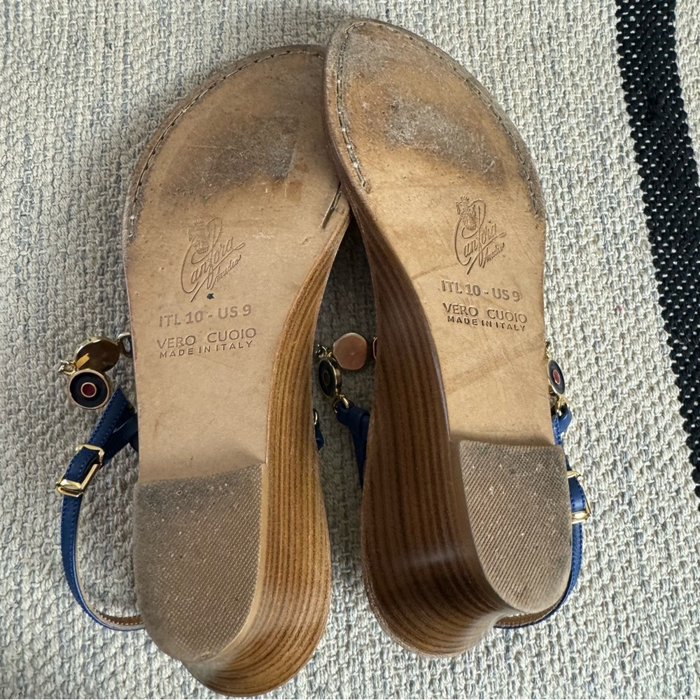 Amedeo Canfora Blue Leather Capri Sandals - Picture 6 of 6
